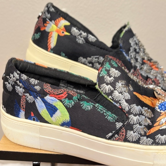 Steve Madden Sequin Beaded Chunky Sole Black Slip-on Sneakers Size 7 - Picture 6 of 13